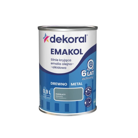 Emalia Olejno-Alkidowa Emakol Strong Popielaty Mat 0,9L Dekoral