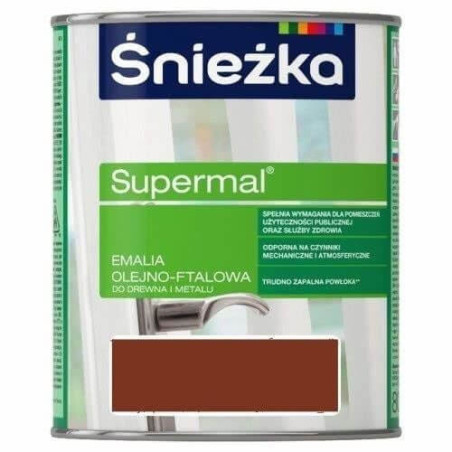 Emalia Olejno-Ftalowa Supermal Orzech Średni Mat 0,8L Śnieżka