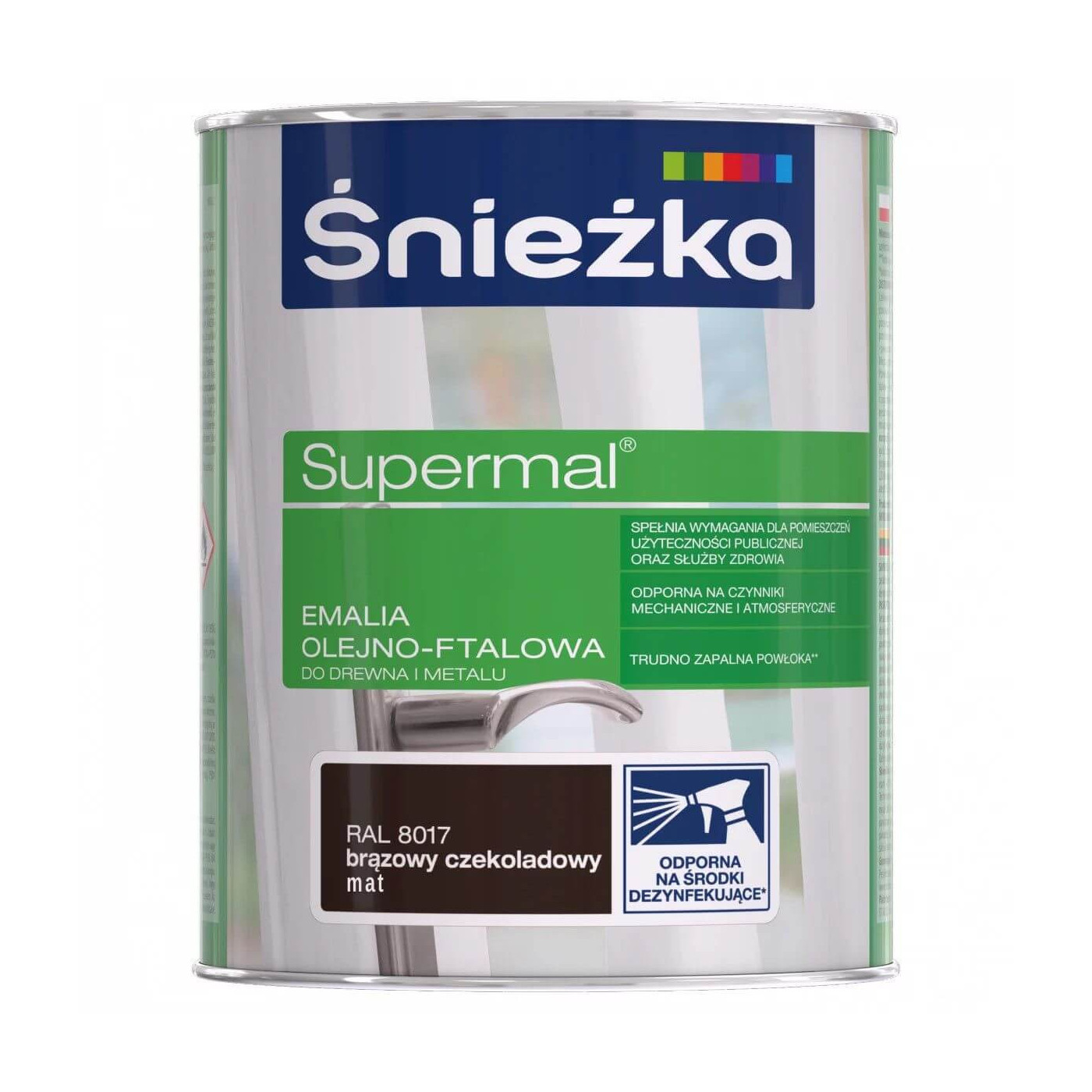 Emalia Olejno-Ftalowa Supermal Brązowy Czekoladowy Mat 0,8L Śnieżka Emalia Olejno-Ftalowa Supermal Brązowy Czekoladowy Mat 0,8L Śnieżka