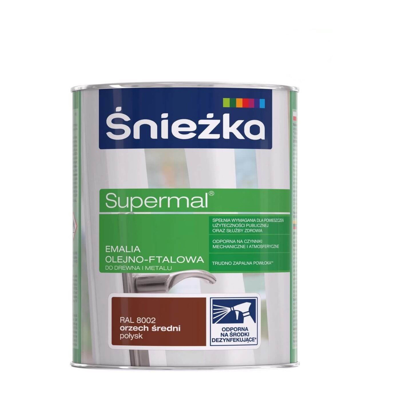 Emalia Olejno-Ftalowa Supermal Orzech Średni 0,8L Połysk Śnieżka Emalia Olejno-Ftalowa Supermal Orzech Średni 0,8L Połysk Śnieżka