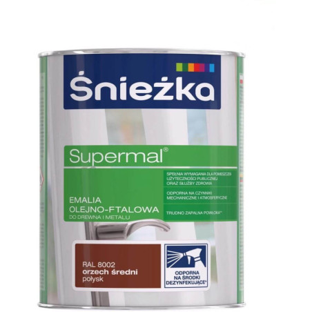 Emalia Olejno-Ftalowa Supermal Orzech Średni 0,8L Połysk Śnieżka