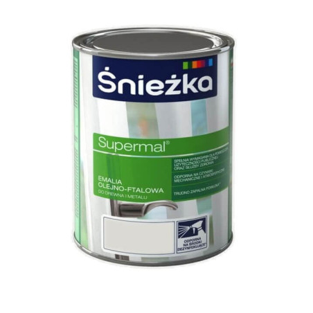 Emalia Olejno-Ftalowa Supermal Popielaty Jasny 0,8L Połysk Śnieżka