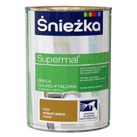 Emalia Olejno-Ftalowa Supermal Orzech Jasny F555 0,8L Połysk Śnieżka