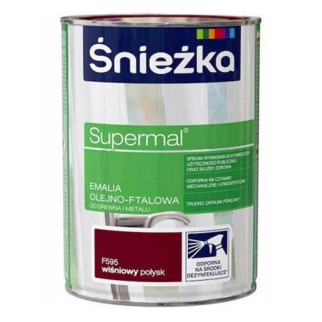 Emalia Olejno-Ftalowa Supermal Wiśniowy F595 0,8L Połysk Śnieżka