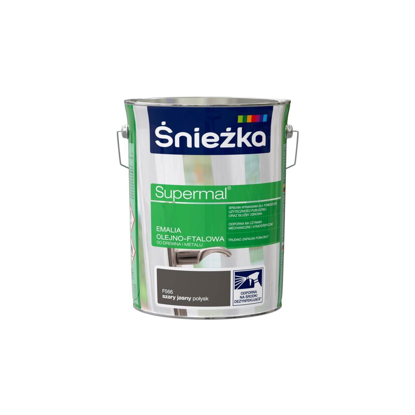 Emalia Olejno-Ftalowa Supermal Szary Jasny F566 0,8L Połysk Śnieżka Emalia Olejno-Ftalowa Supermal Szary Jasny F566 0,8L Połysk Śnieżka