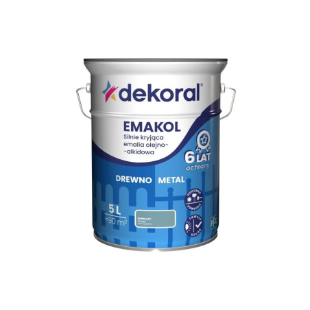 Emalia Olejno-Alkidowa Emakol Strong Popielaty Połysk 5L Dekoral