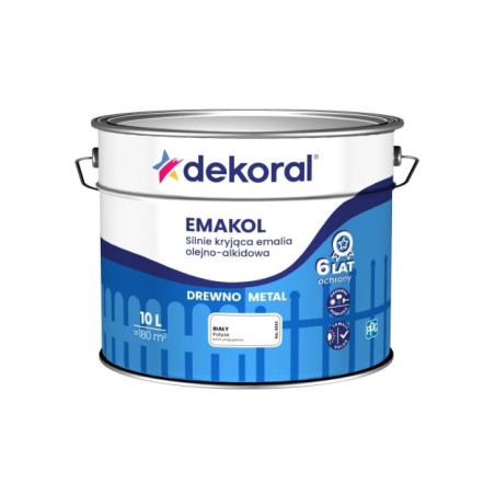 Emalia Olejno-Alkidowa Emakol Strong Biały Połysk 10L Dekoral