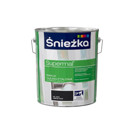 Emalia Olejno-Ftalowa Supermal 10L Czarny Połysk Śnieżka