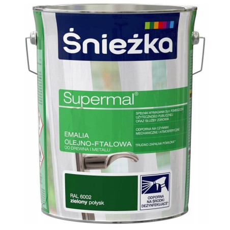 Emalia Olejno-Ftalowa Supermal 5L Zielony Połysk Śnieżka