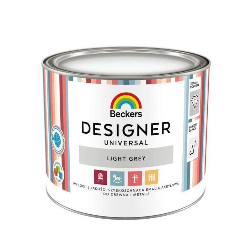 Emalia Akrylowa Designer Universal Light Grey 0,5L Beckers Emalia Akrylowa Designer Universal Light Grey 0,5L Beckers