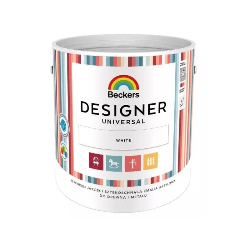 Emalia Akrylowa Designer Universal White 2,5L Beckers Emalia Akrylowa Designer Universal White 2,5L Beckers