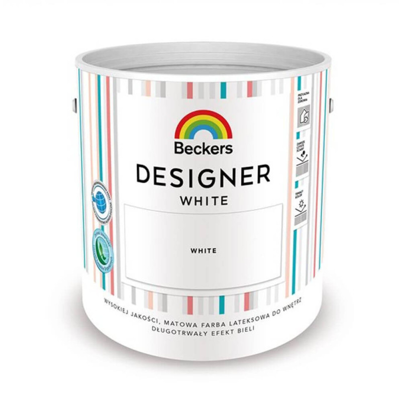 Farba Lateksowa Designer White 2,5L Beckers Farba Lateksowa Designer White 2,5L Beckers