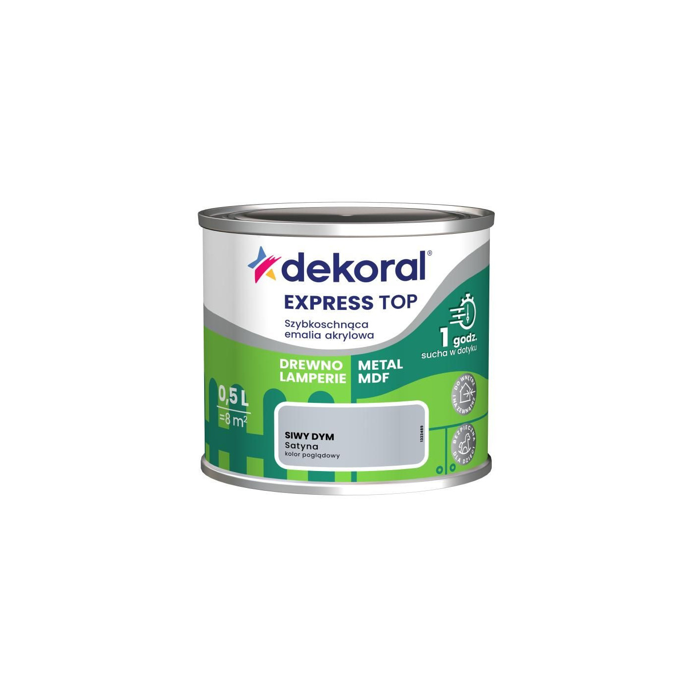 Emalia Szybkoschnąca Do Dzieła Siwy Dym Satyna 0,5L Dekoral Emalia Szybkoschnąca Do Dzieła Siwy Dym Satyna 0,5L Dekoral