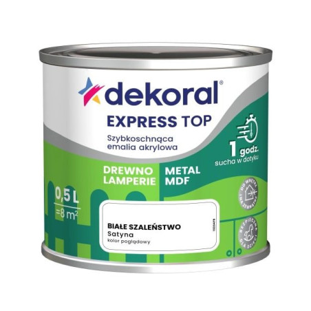 Emalia Szybkoschnąca Do Dzieła Białe Szaleństwo Satyna 0,5L Dekoral
