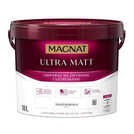 Farba Lateksowa Ultra Matt Śnieżnobiała 10L Magnat