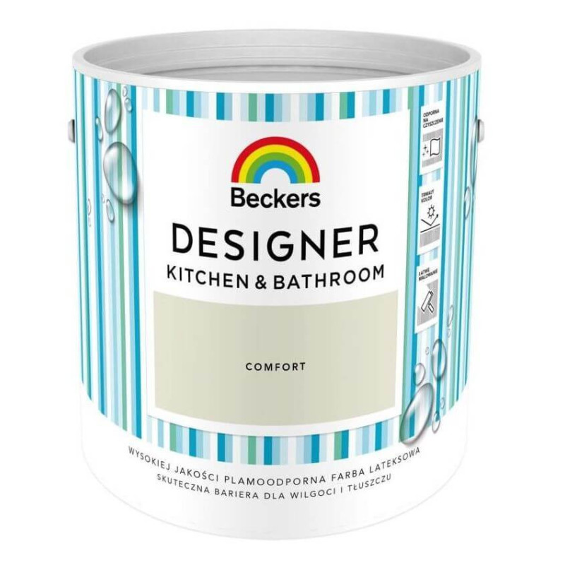 Farba Lateksowa Designer Kitchen & Bathroom Comfort Mat 2,5 L Beckers Farba Lateksowa Designer Kitchen & Bathroom Comfort Mat 2,5 L Beckers