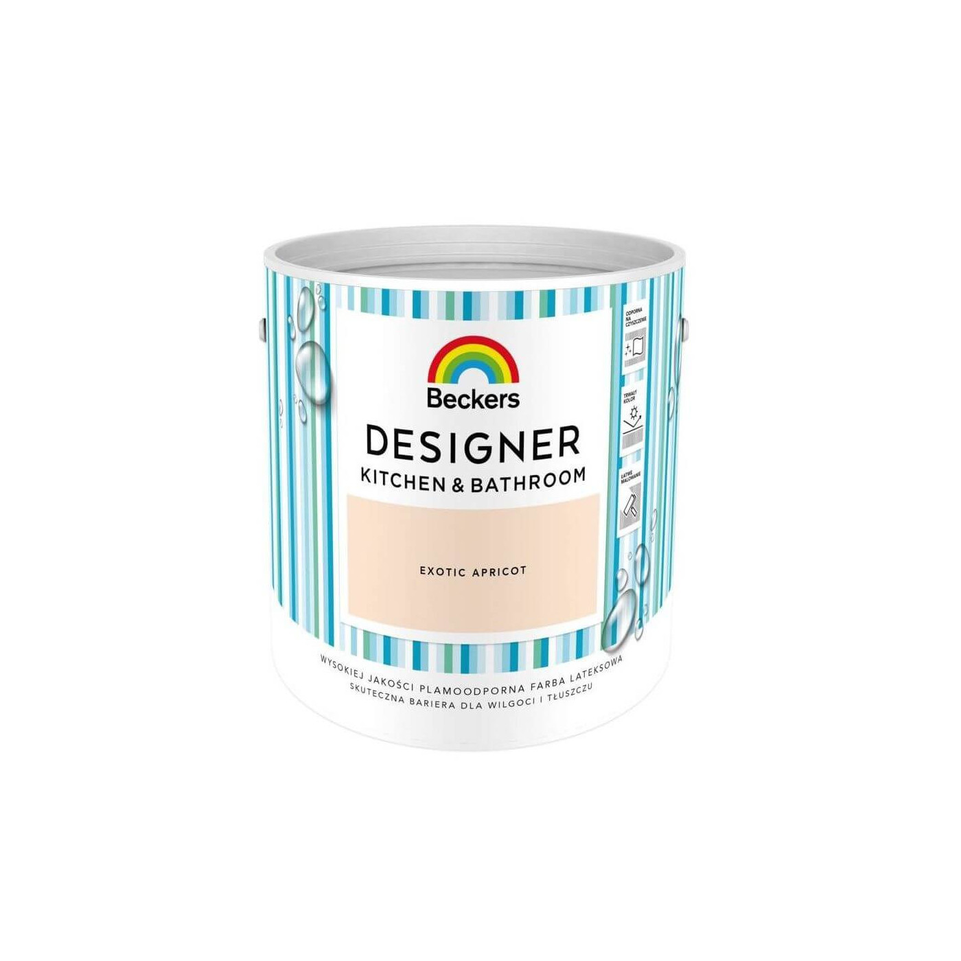 Farba Lateksowa Designer Kitchen & Bathroom Exotic Apricot Mat 2,5 L Beckers Farba Lateksowa Designer Kitchen & Bathroom Exotic Apricot Mat 2,5 L Beckers