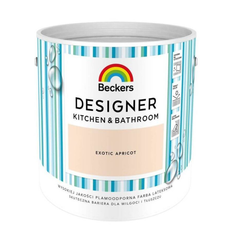 Farba Lateksowa Designer Kitchen & Bathroom Exotic Apricot Mat 2,5 L Beckers Farba Lateksowa Designer Kitchen & Bathroom Exotic Apricot Mat 2,5 L Beckers
