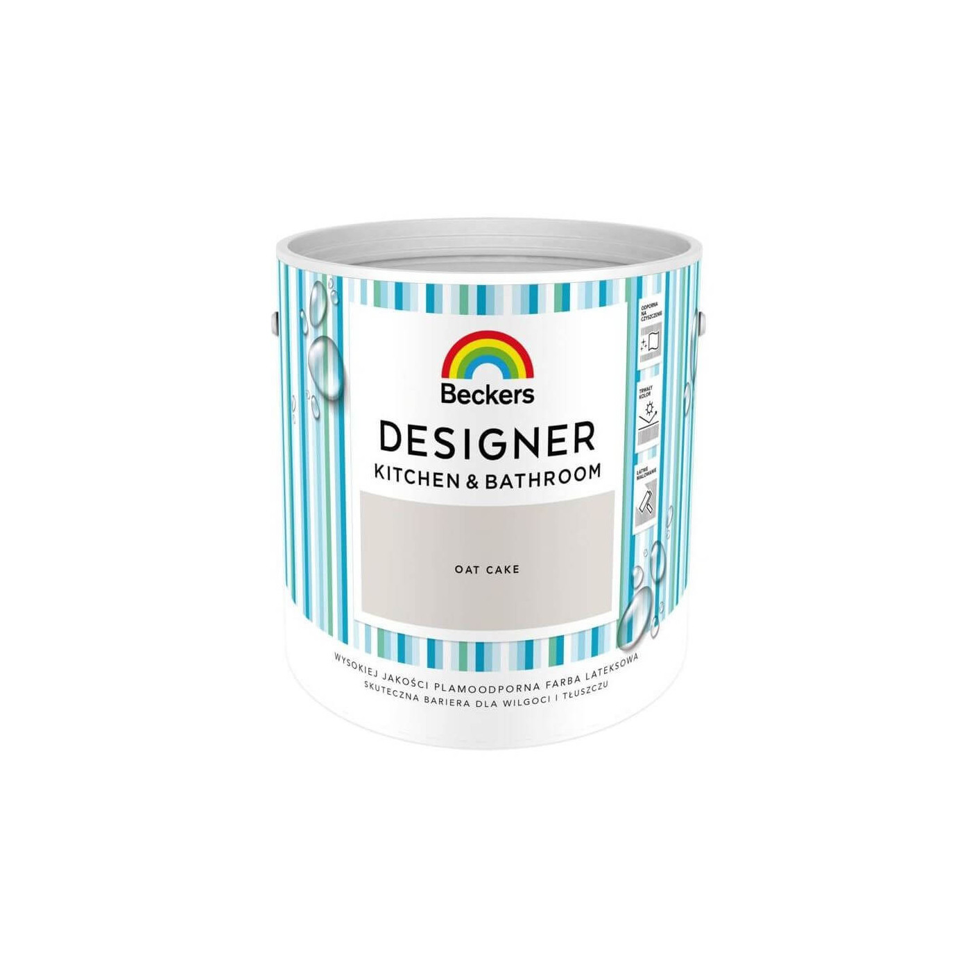 Farba Lateksowa Designer Kitchen & Bathroom Oat Cake Mat 2,5 L Beckers Farba Lateksowa Designer Kitchen & Bathroom Oat Cake Mat 2,5 L Beckers