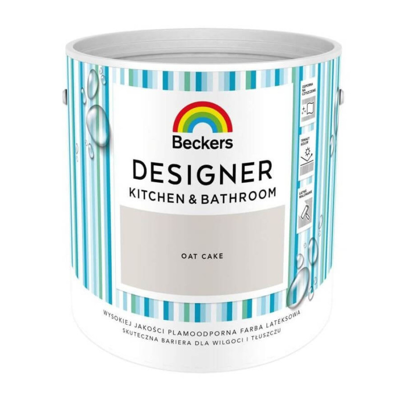Farba Lateksowa Designer Kitchen & Bathroom Oat Cake Mat 2,5 L Beckers Farba Lateksowa Designer Kitchen & Bathroom Oat Cake Mat 2,5 L Beckers