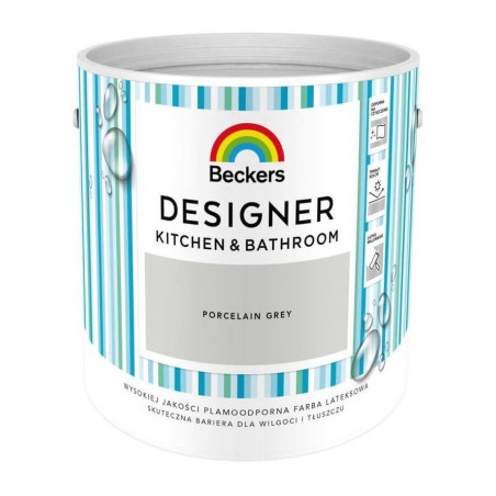 Farba Lateksowa Designer Kitchen & Bathroom Porcelain Grey Mat 2,5 L Beckers