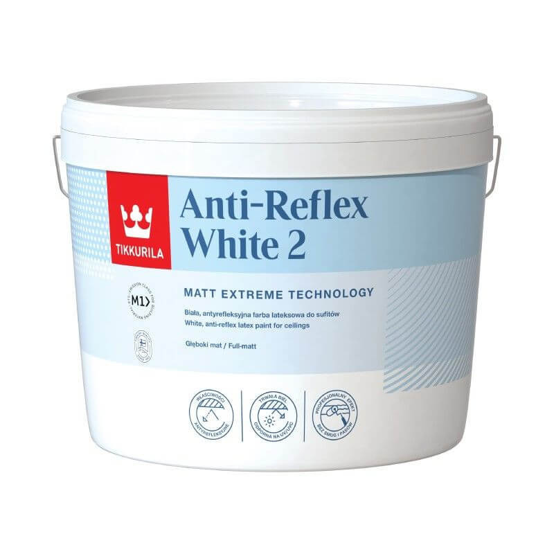 Farba Lateksowa Anti-Reflex White Mat 10L Tikkurila Farba Lateksowa Anti-Reflex White Mat 10L Tikkurila