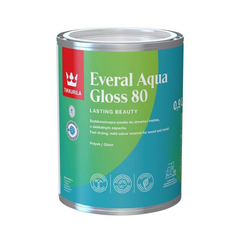 Emalia Akrylowa Everal Aqua Gloss 0,9L Baza-A Tikkurila Emalia Akrylowa Everal Aqua Gloss 0,9L Baza-A Tikkurila