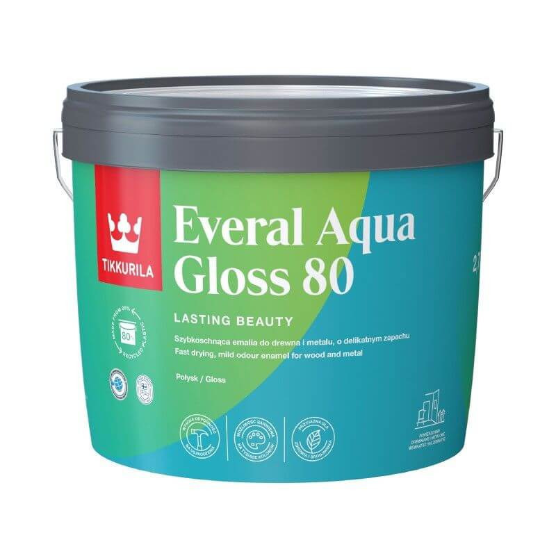 Emalia Akrylowa Everal Aqua Gloss 2,7L Baza-A Tikkurila Emalia Akrylowa Everal Aqua Gloss 2,7L Baza-A Tikkurila