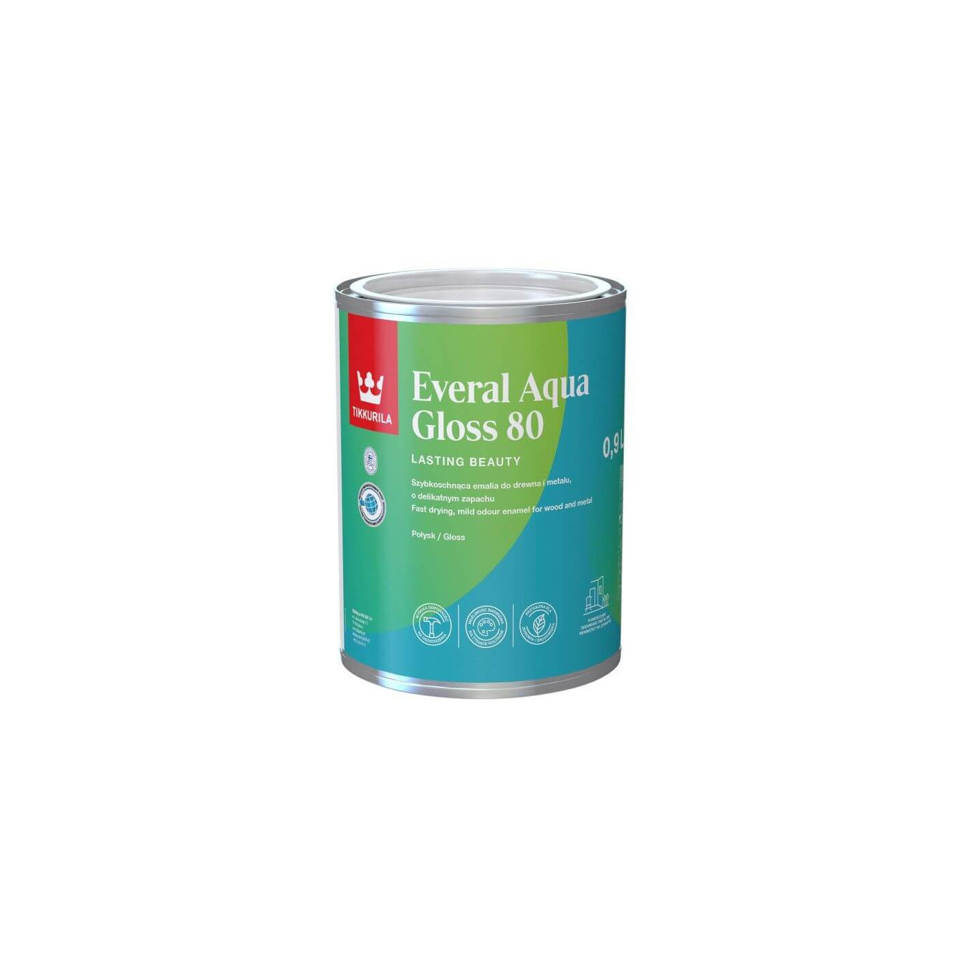Emalia Akrylowa Everal Aqua Gloss 0,9L Baza-C Tikkurila Emalia Akrylowa Everal Aqua Gloss 0,9L Baza-C Tikkurila