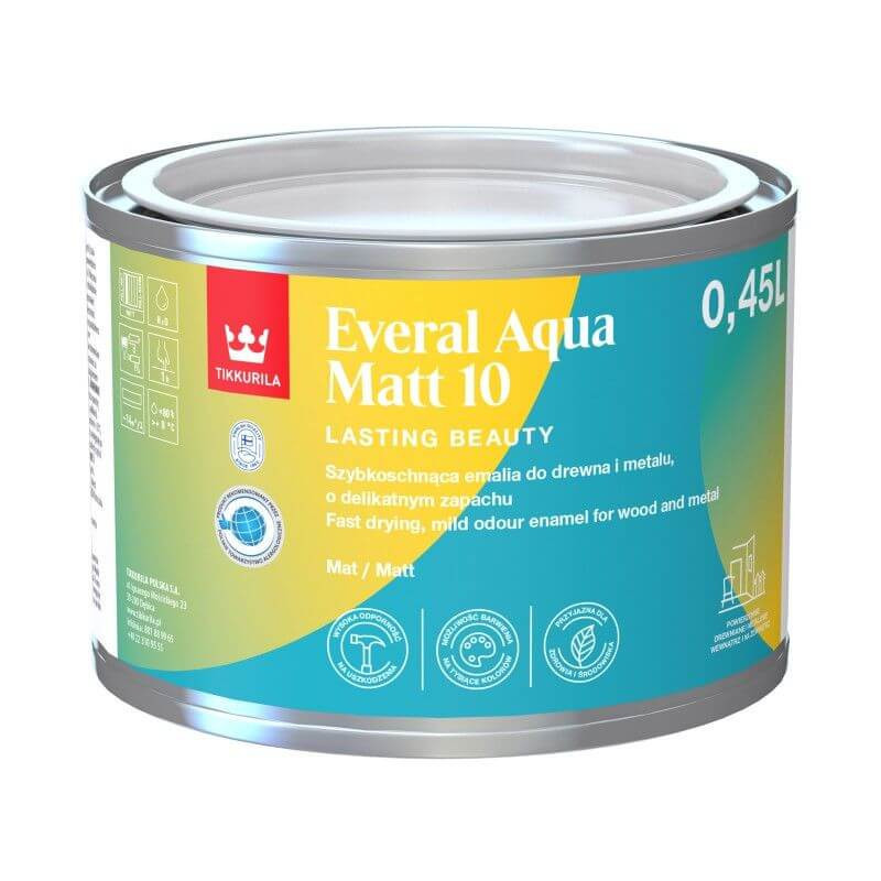 Emalia Akrylowa Everal Aqua Mat 0,45L Baza-A Tikkurila Emalia Akrylowa Everal Aqua Mat 0,45L Baza-A Tikkurila