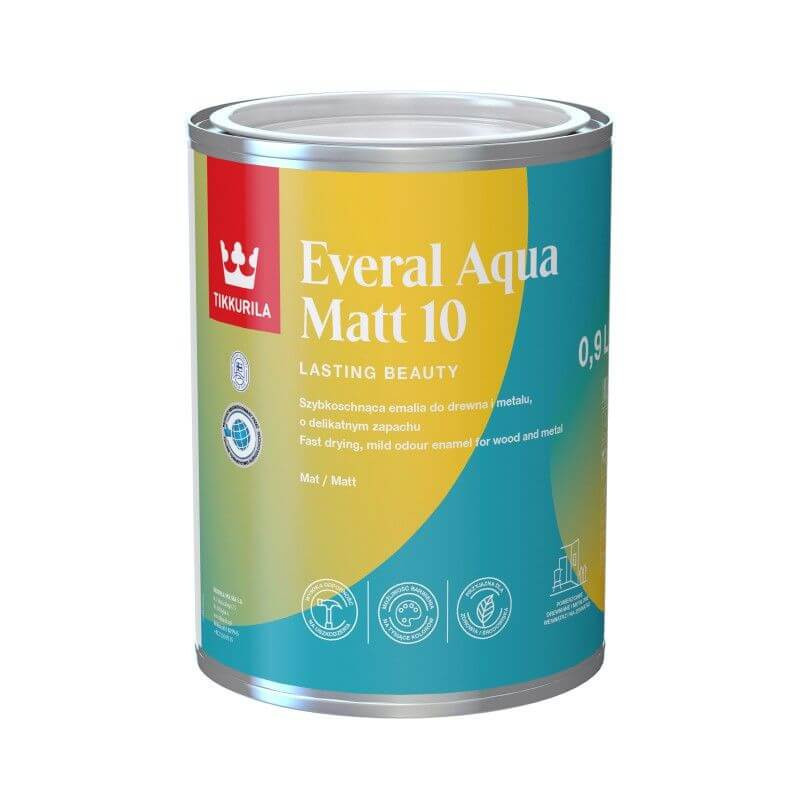 Emalia Akrylowa Everal Aqua Mat 0,9L Baza-A Tikkurila Emalia Akrylowa Everal Aqua Mat 0,9L Baza-A Tikkurila