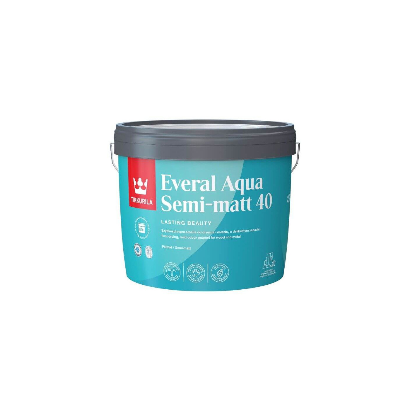 Emalia Akrylowa Everal Aqua Semi Mat 0,45L Baza-A Tikkurila Emalia Akrylowa Everal Aqua Semi Mat 0,45L Baza-A Tikkurila