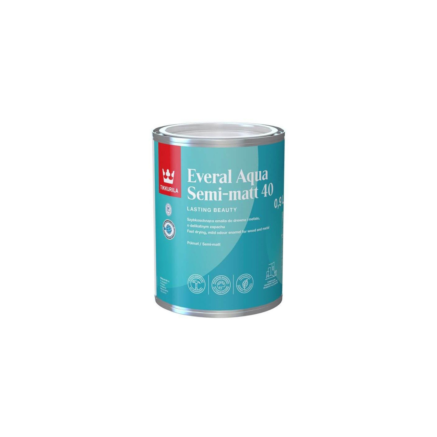 Emalia Akrylowa Everal Aqua Semi Mat 0,9L Baza-C Tikkurila Emalia Akrylowa Everal Aqua Semi Mat 0,9L Baza-C Tikkurila