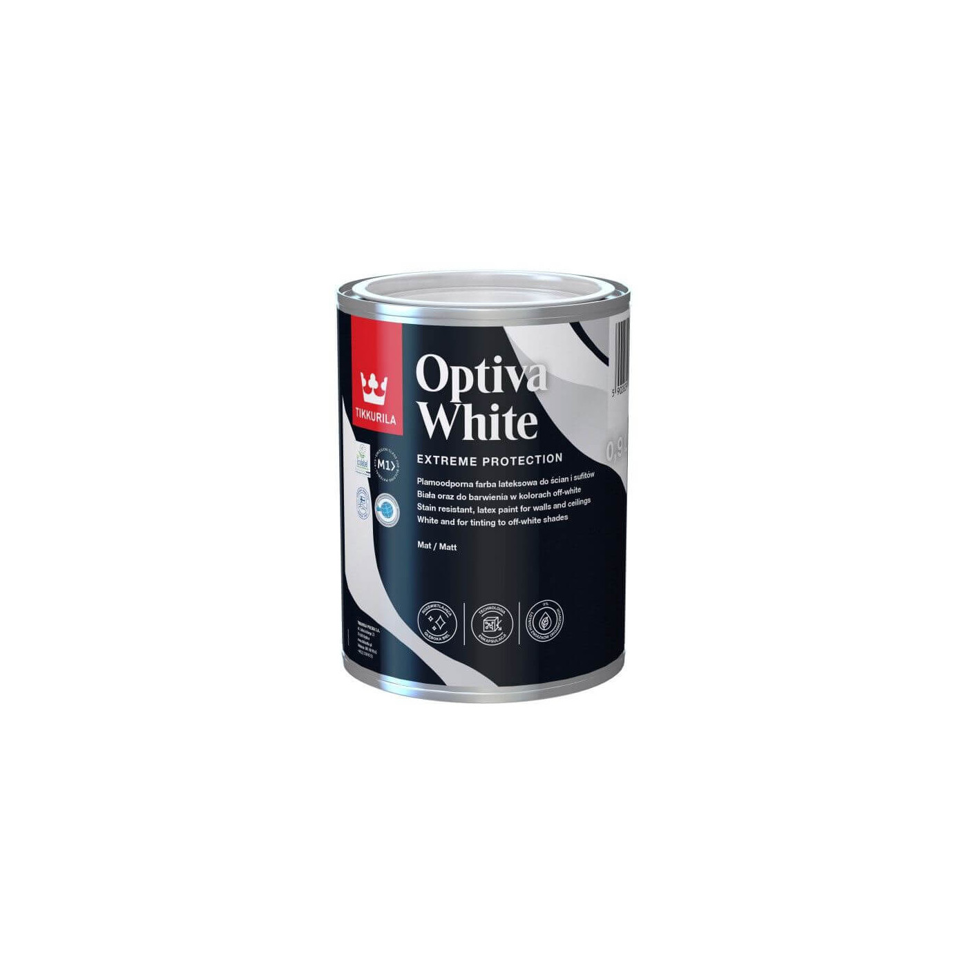 Farba Lateksowa Optiva White 0,9L Tikkurila Farba Lateksowa Optiva White 0,9L Tikkurila