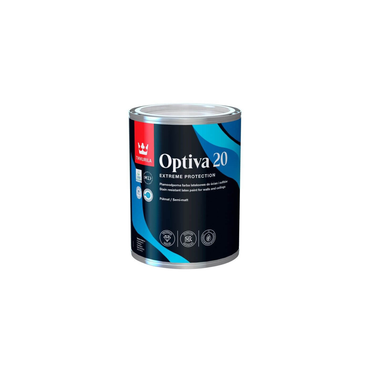 Farba Lateksowa Optiva Semi Matt Baza-A 0,9L Tikkurila Farba Lateksowa Optiva Semi Matt Baza-A 0,9L Tikkurila