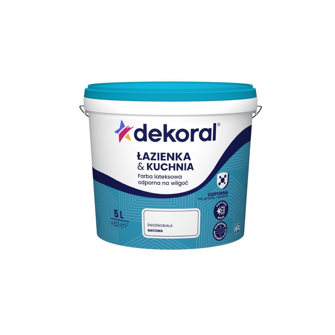 Farba Lateksowa Łazienka&Kuchnia Maleinak Biały Mat 5L Dekoral Farba Lateksowa Łazienka&Kuchnia Maleinak Biały Mat 5L Dekoral