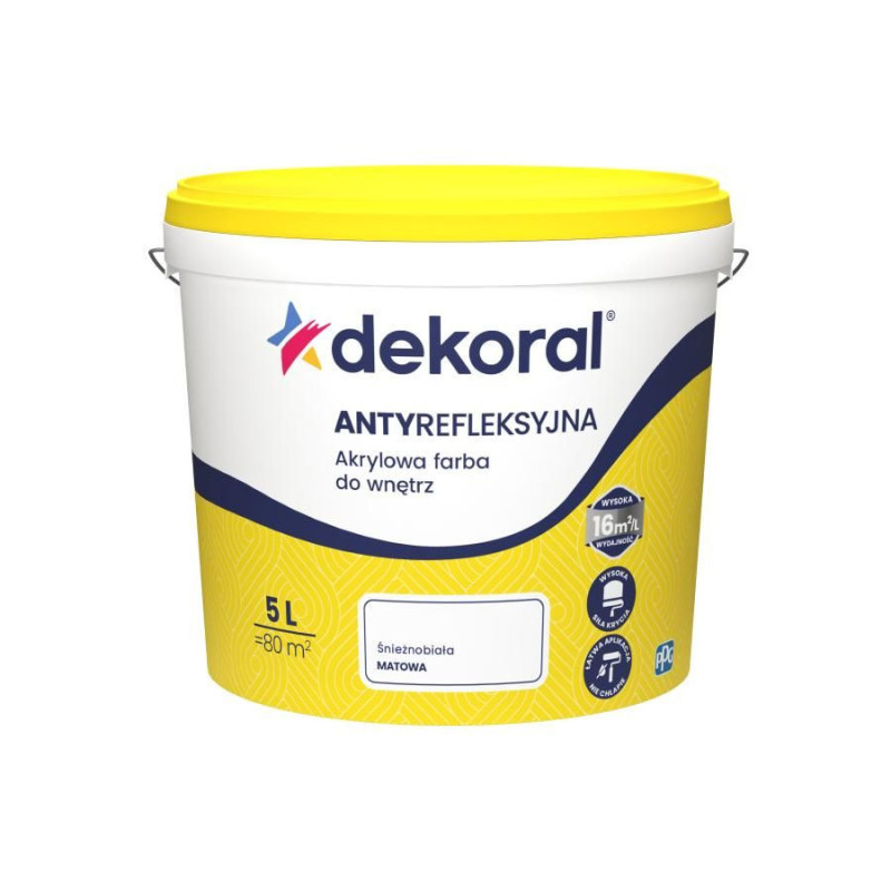 Farba Akrylowa Polinak Plus Śnieżnobiała Mat 5L Dekoral Farba Akrylowa Polinak Plus Śnieżnobiała Mat 5L Dekoral