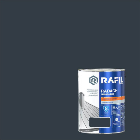 Farba Do Dachów Radach Szary Grafit Półmat RAL7024 5L Rafil