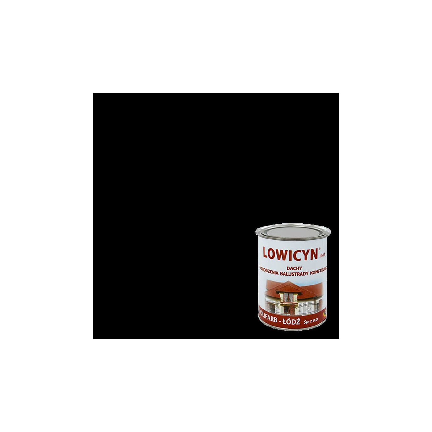 Farba Lowicyn Czarny RAL9005 0,8L Polifarb Łódź Farba Lowicyn Czarny RAL9005 0,8L Polifarb Łódź
