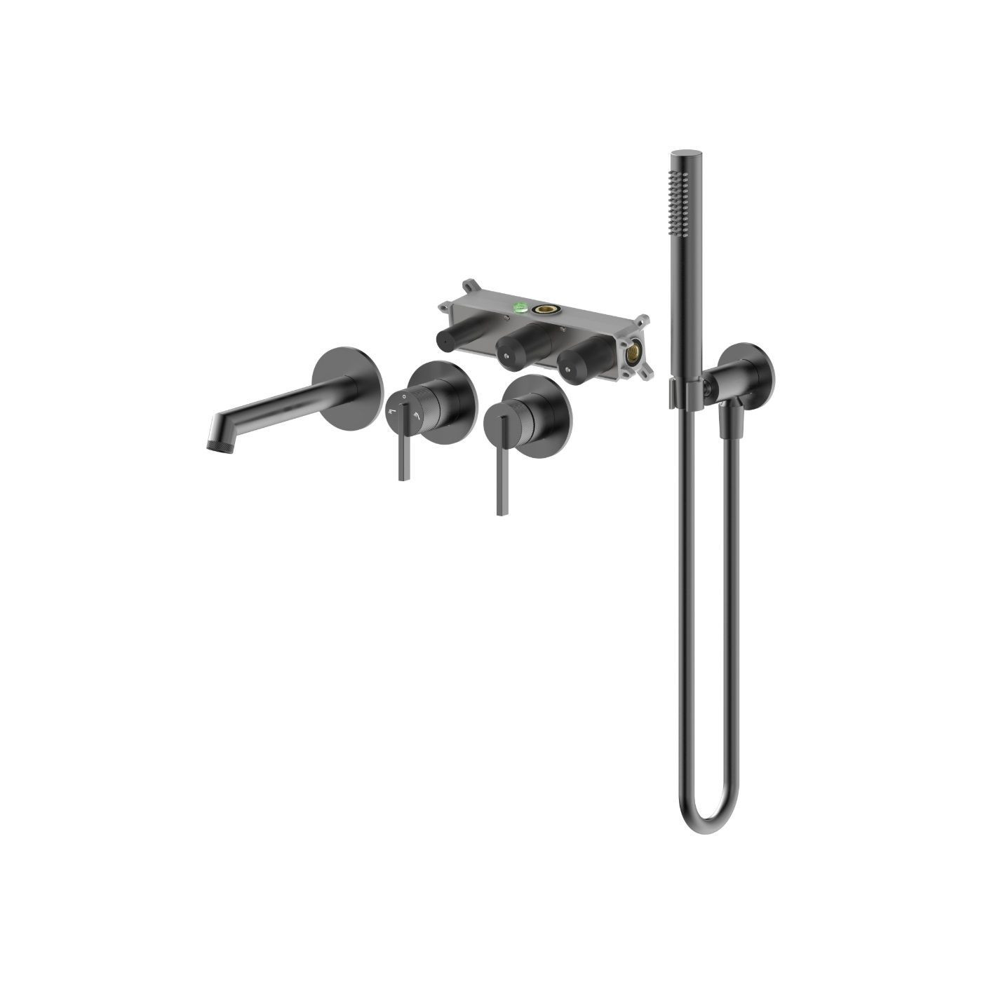 Bateria Wannowa Podtynkowa 4-Otworowa Z Boxem I Zestawem Prysznicowym Ori Gun Metal 08032BN Emporia Bateria Wannowa Podtynkowa 4-Otworowa Z Boxem I Zestawem Prysznicowym Ori Gun Metal 08032BN Emporia