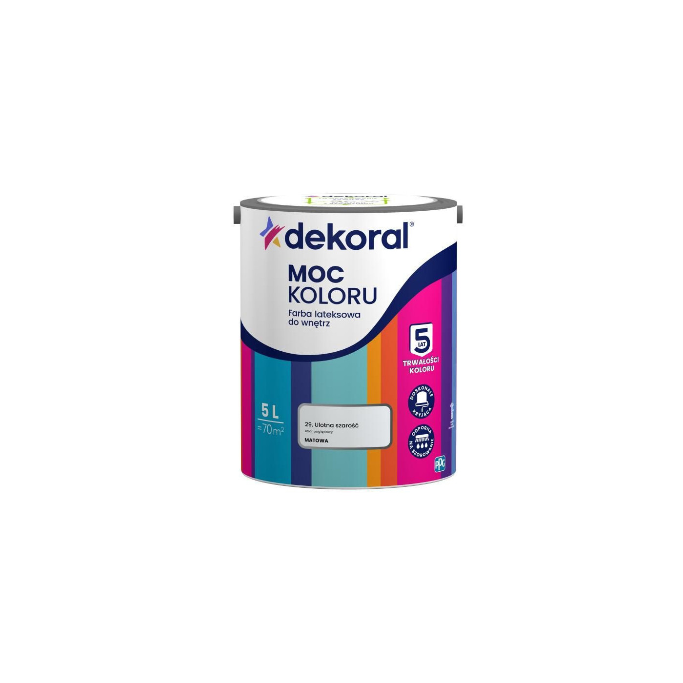 Farba Lateksowa Moc Koloru Ulotna Szarość 5L Dekoral Farba Lateksowa Moc Koloru Ulotna Szarość 5L Dekoral