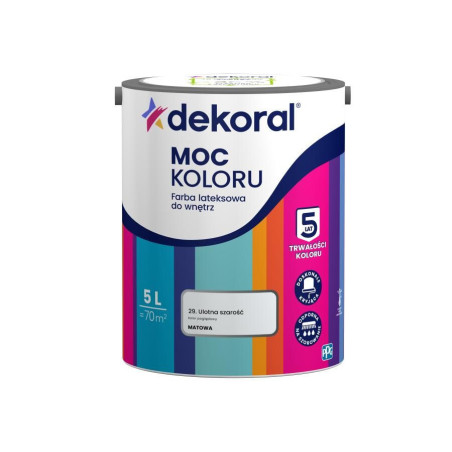 Farba Lateksowa Moc Koloru Ulotna Szarość 5L Dekoral