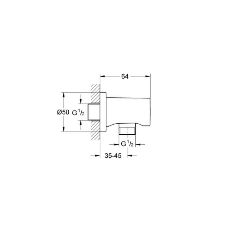 Kolanko Przyłączeniowe Ścienne Rainshower Warm Sunset 27057DA0 Grohe Kolanko Przyłączeniowe Ścienne Rainshower Warm Sunset 27057DA0 Grohe
