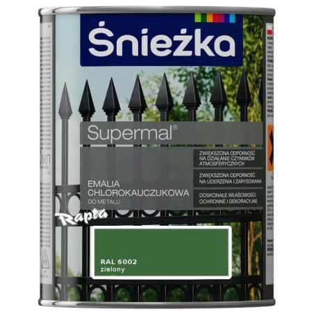 Emalia Chlorokauczukowa Supermal Zielony 0,9L Połysk Śnieżka