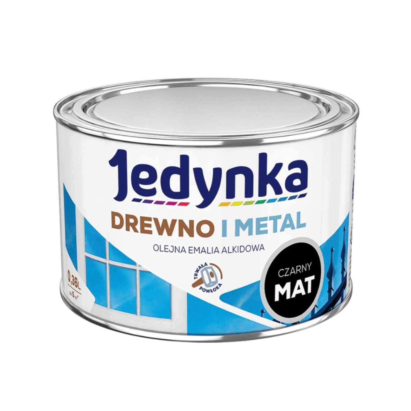 Farba Drewno I Metal Czarny Mat 0,36L Jedynka-Tikkurila Farba Drewno I Metal Czarny Mat 0,36L Jedynka-Tikkurila