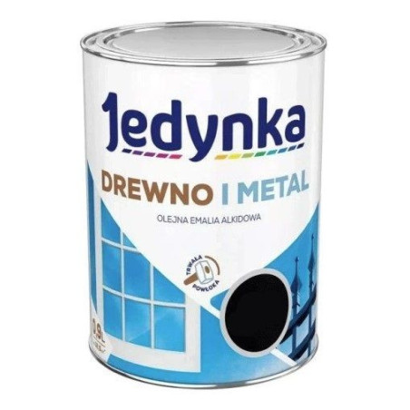 Farba Drewno I Metal Czarny 0,9L Jedynka