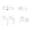 Bateria Wannowa Ścienna Bez Zestawu Prysznicowego Fly Gun Metal 03030BN Emporia Bateria Wannowa Ścienna Bez Zestawu Prysznicowego Fly Gun Metal 03030BN Emporia