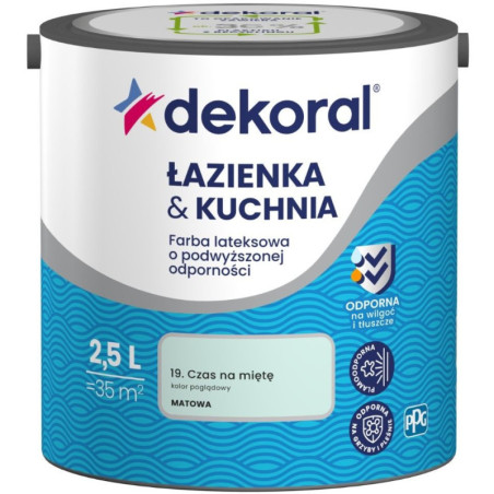 Farba Lateksowa Łazienka&Kuchnia Czas Na Miętę 2,5L Dekoral