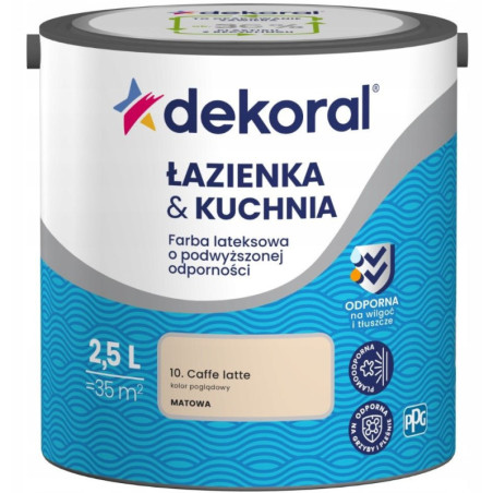 Farba Lateksowa Łazienka&Kuchnia Caffe Latte 2,5L Dekoral