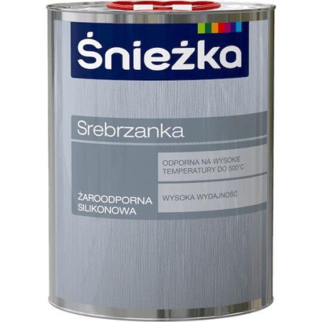 Farba Silikonowa Srebrzanka Żaroodporna Srebrna 5L Śnieżka